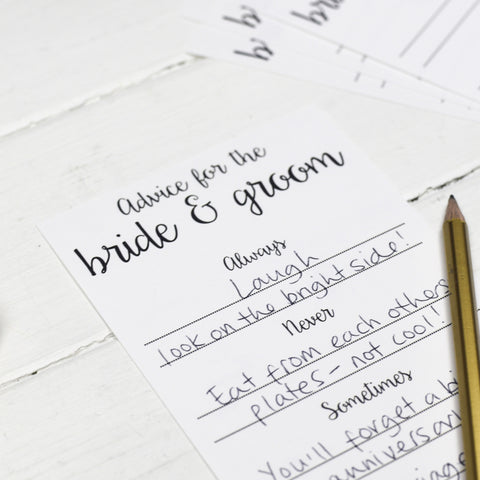 Wedding Advice Cards