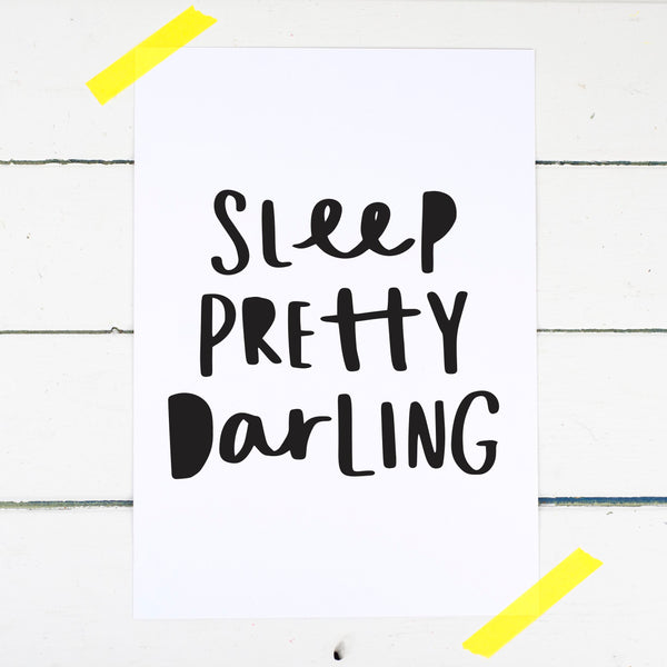 Sleep Pretty Darling Nursery Print New Baby Gift