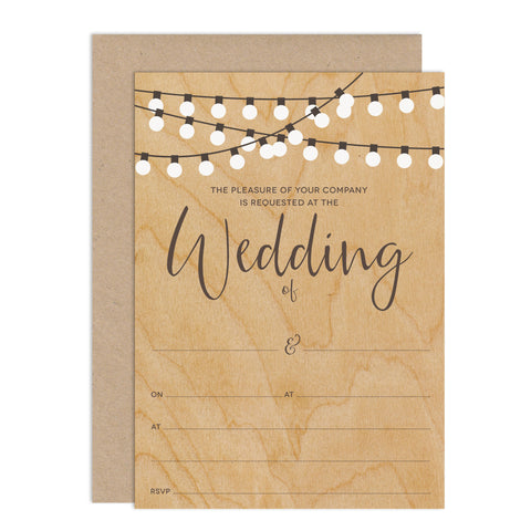String Lights DIY Wedding Stationery
