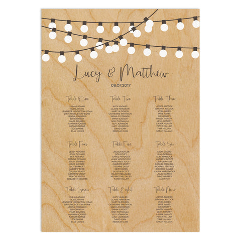 String Lights Table Plan - Russet and Gray