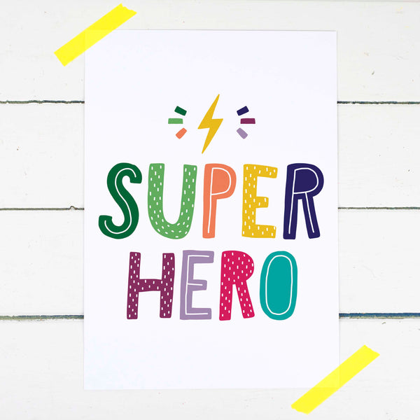 Super Hero Poster Print