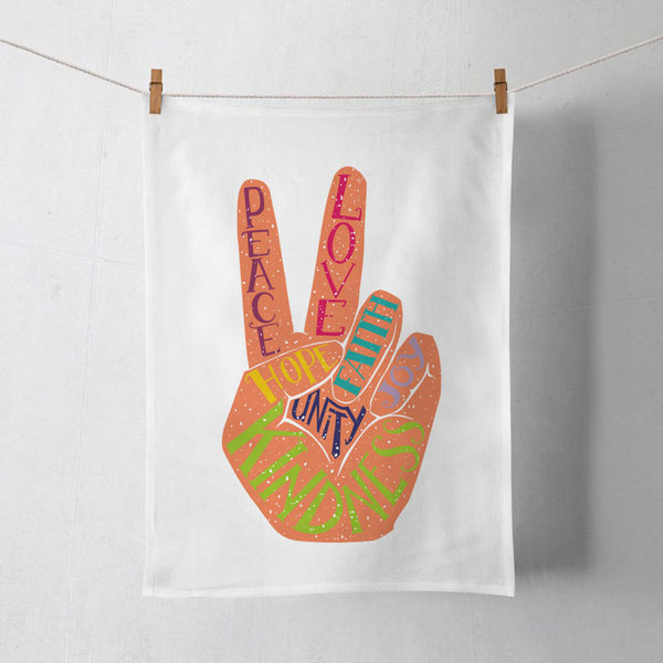 Peace Sign Tea Towel