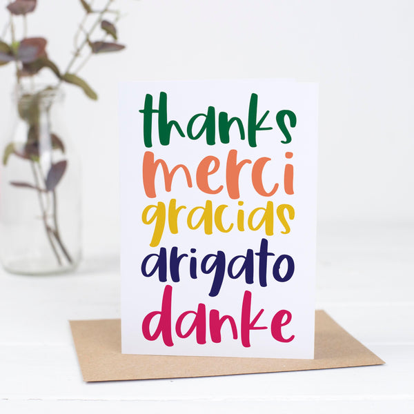 Multi Language Thank You Card