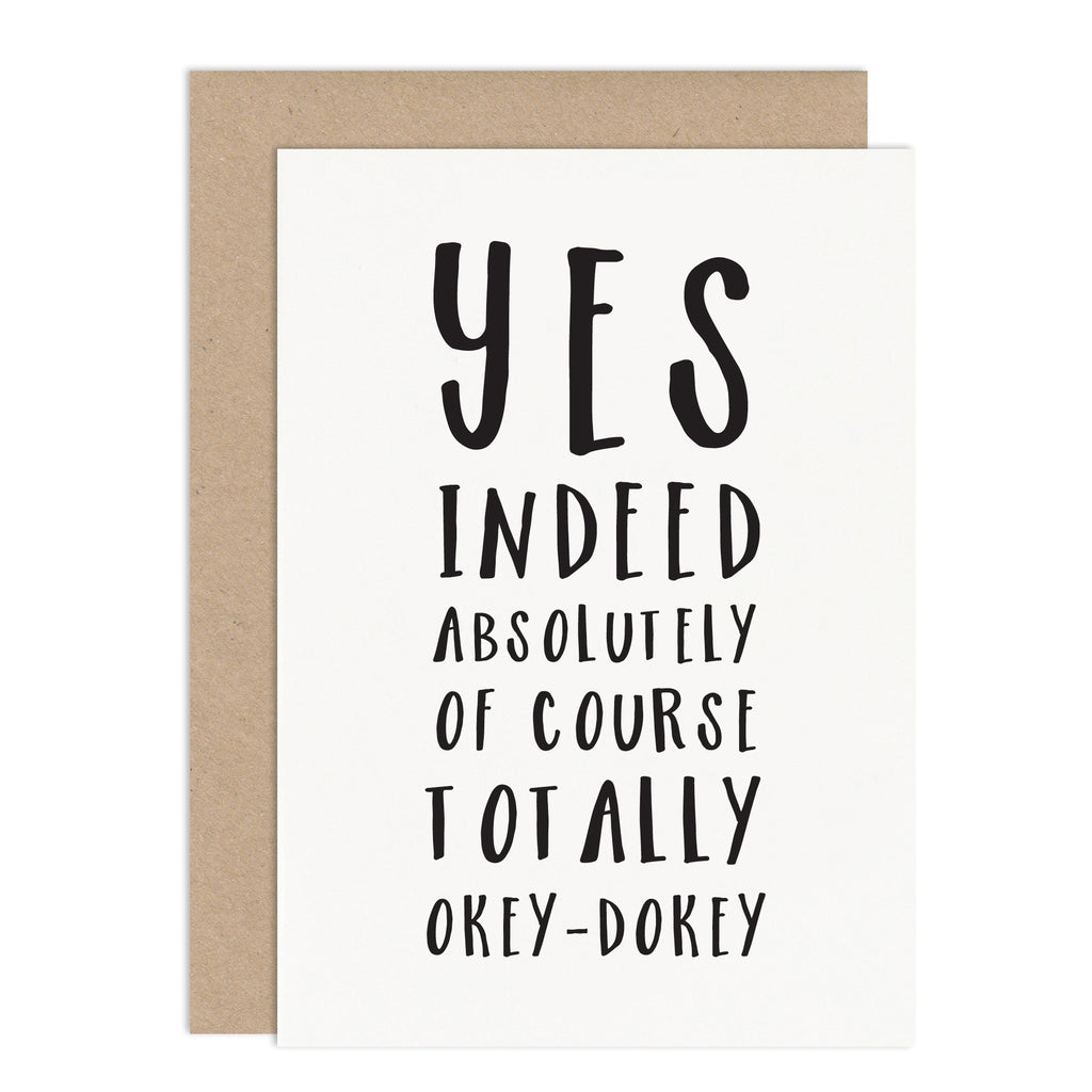 Typographic Acceptance Card - Russet and Gray