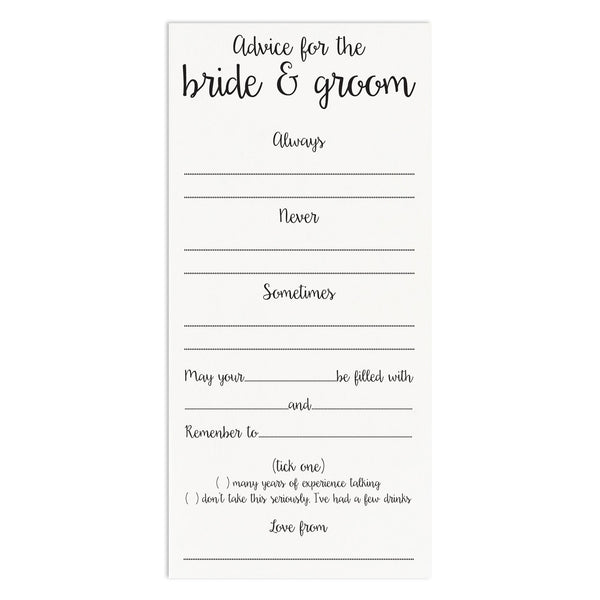 Wedding Advice Cards