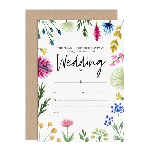 DIY Wedding Stationery Budget Wedding Invitation Wildflowers Wedding Stationery