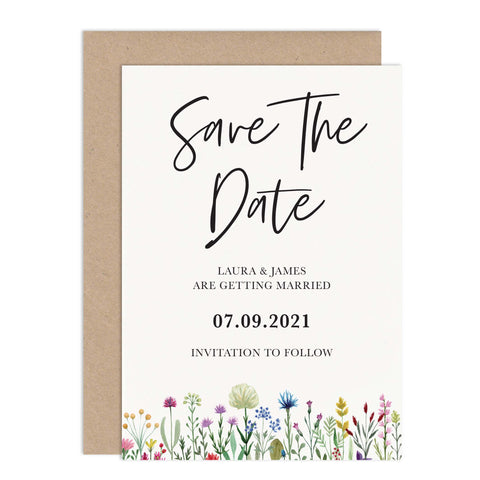 Wildflowers Wedding Save The Date Card