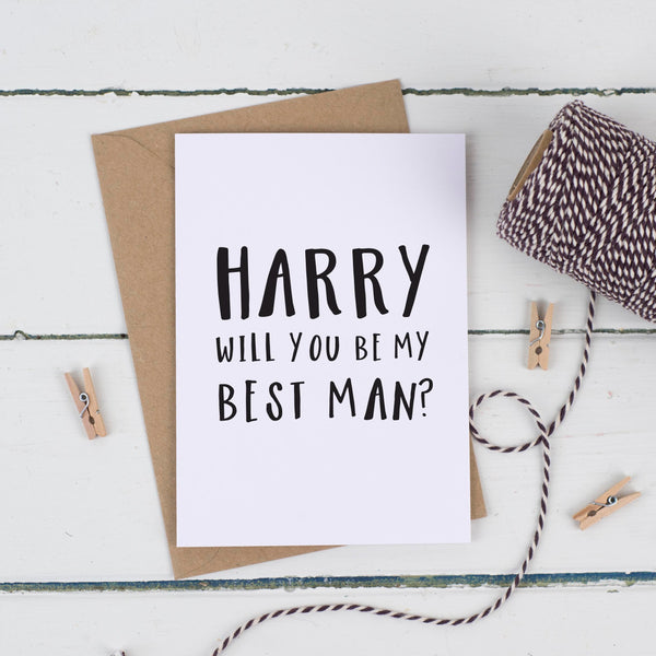 Will You Be My Best Man Card - Russet and Gray