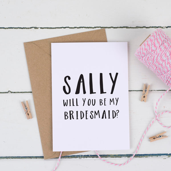 Will You Be My Bridesmaid Card - Russet and Gray