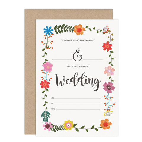 Floral Border DIY Wedding Stationery