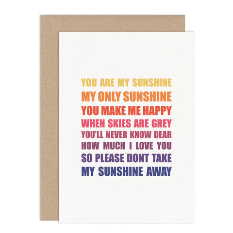 You Are My Sunshine Card - Russet and Gray